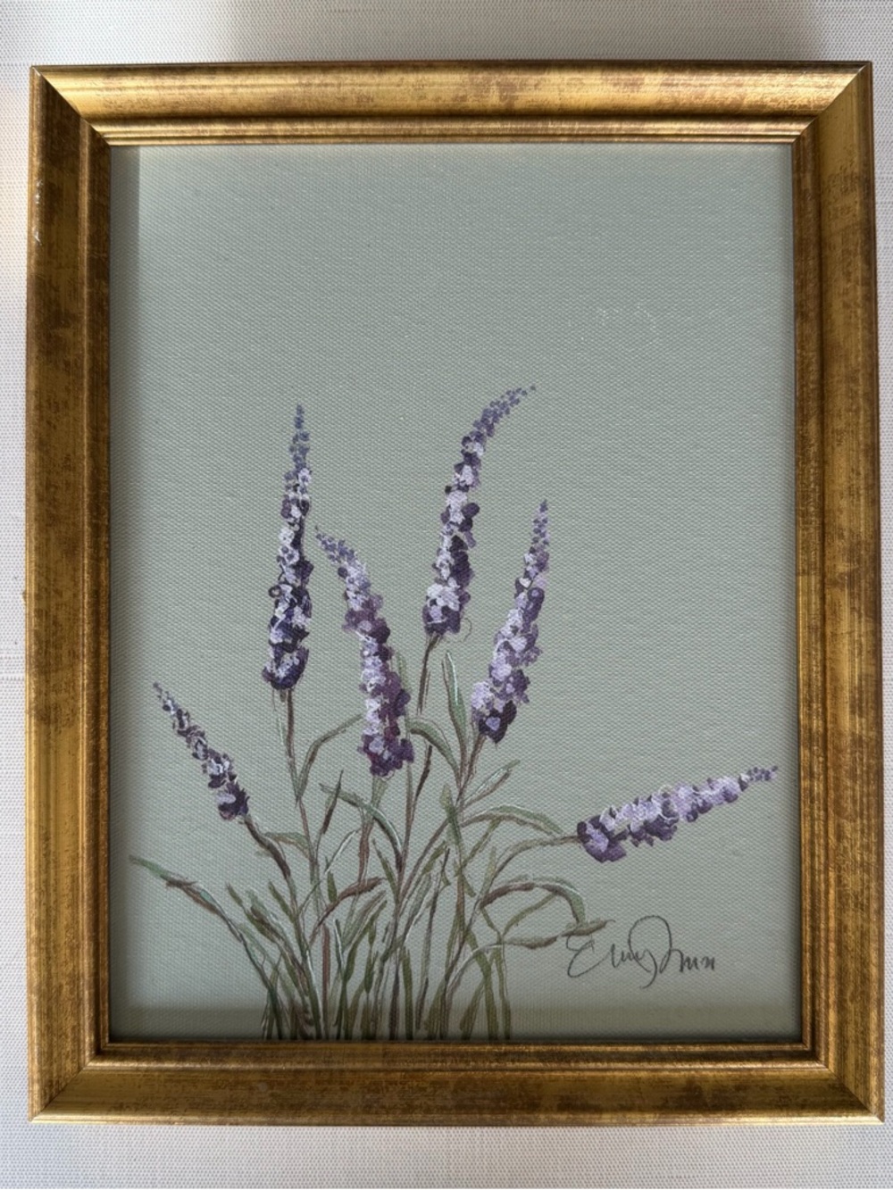 Threshold Lavender Floral Wall Art in Gold Frame